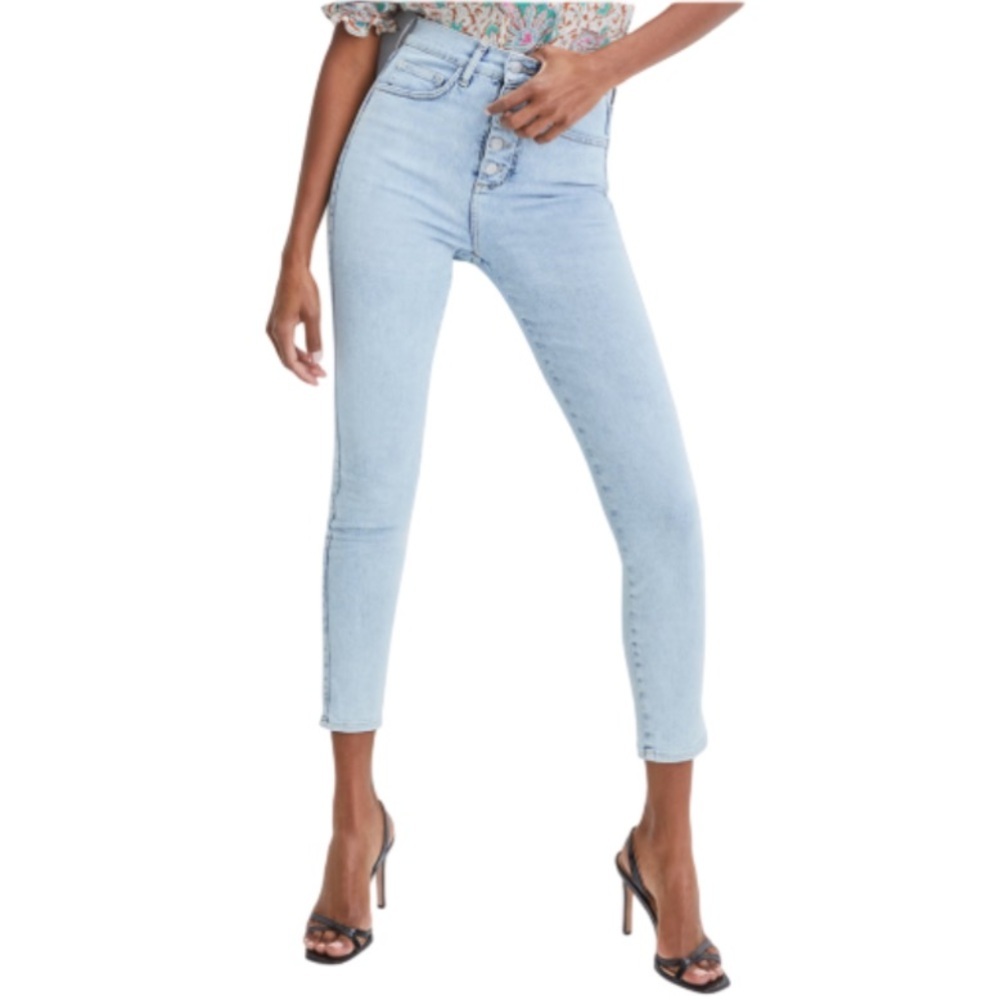 VERONICA BEARD Maera High Rise Ankle Skinny Jeans Sky Cut Short Wash - 26